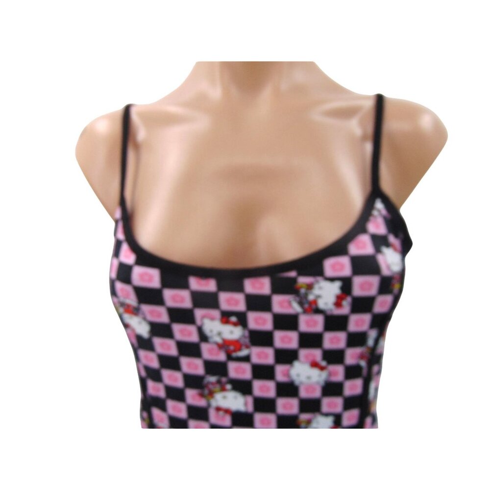 NGOrder x Sanrio Hello Kitty Fitted Slip Dress  US 6 Pink Black Checker Camisole - Picture 5 of 10
